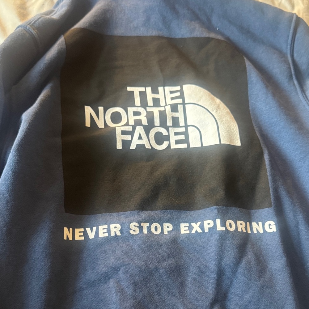 The North Face Blue Crewneck with White Logo